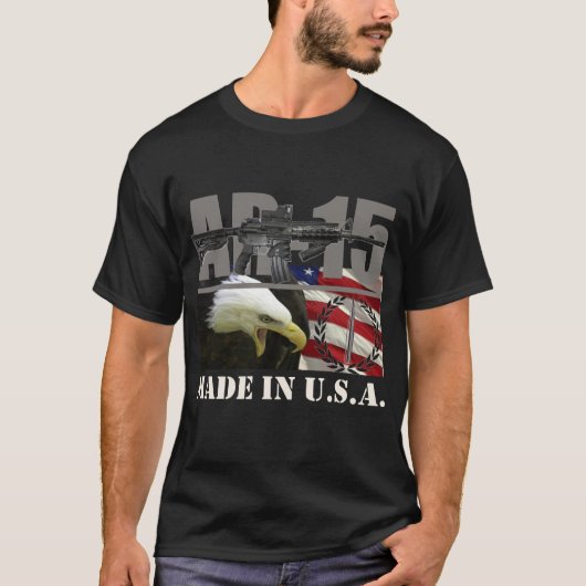 AR-15 USA Shirtschwarzes T-Shirt (Vorderseite)