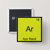 Ar - Ayn Rand Funny Chemistry Element Symbol T-Shi Button (Vorne & Hinten)