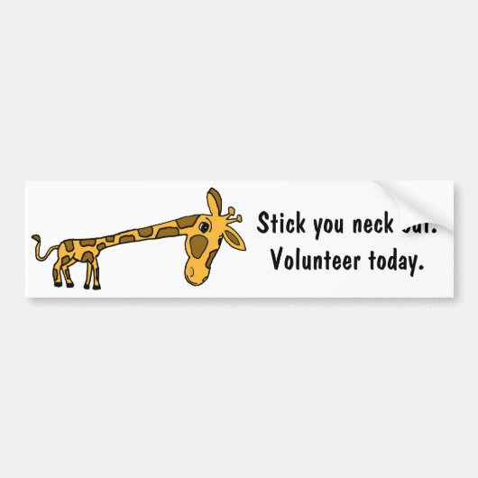AR-Giraffe Cartoon-Freiwillig-Autoaufkleber Autoaufkleber (Vorne)