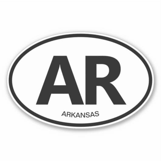 AR-Staatsabkürzung Vinyl sticker für Arkansas (Vorderseite)