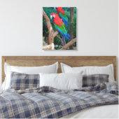 Ara Chloropterus, zwei Rot- und Grünflügelmakaos Leinwanddruck (Insitu (Schlafzimmer))