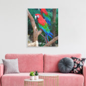 Ara Chloropterus, zwei Rot- und Grünflügelmakaos Leinwanddruck (Insitu (Wohnzimmer))