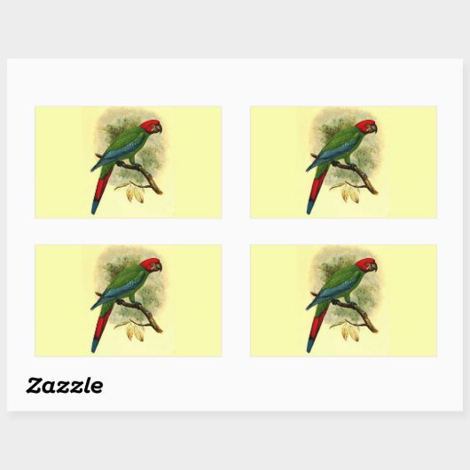 Ara Erythrocephala Rectangle Sticker (Blatt)