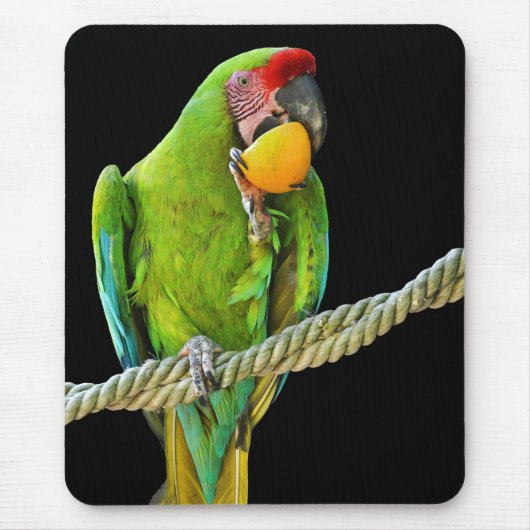 Ara Militaris Grüner Paprot Mousepad (Vorne)