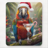 Ara mit Weihnachtsmannmütze Mousepad (Vorne)