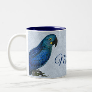Ara Papagei mit Damast Zweifarbige Tasse