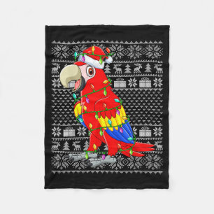 Ara Papagei Weihnachtslichter Hässlicher Pullover Fleecedecke