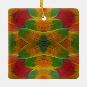 Ara-Papageienfeder-Kaleidoskop Keramikornament