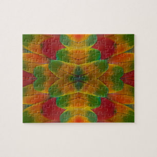 Ara-Papageienfeder-Kaleidoskop Puzzle