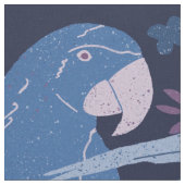 Ara Parrot Blaurosa tropisches Muster Stoff (Nahaufnahme)