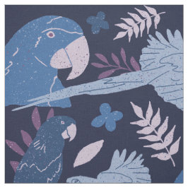 Ara Parrot Blaurosa tropisches Muster Stoff