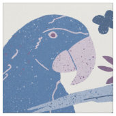 Ara Parrot Blaurosa tropisches Muster Stoff (Nahaufnahme)