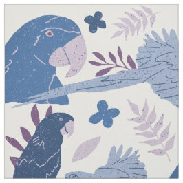 Ara Parrot Blaurosa tropisches Muster Stoff