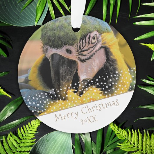 Ara Parrot Pet Foto Star Christmas Keepake Ornament