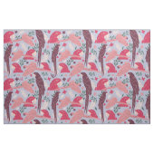 Ara Parrot Pink Burgund tropisches Leaf Muster Stoff (Yard (91,4 cm))