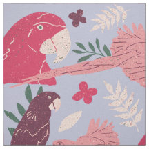Ara Parrot Pink Burgund tropisches Leaf Muster