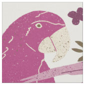 Ara Parrot Pink tropisches Leaf Muster Stoff (Nahaufnahme)
