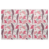 Ara Parrot Rosa Tropisches Muster in Weiß Stoff (Yard (91,4 cm))