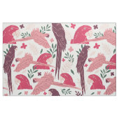Ara Parrot Rosa Tropisches Muster in Weiß Stoff (Fat Quarter (45,7 x 55,9 cm))