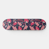 Ara Parrot Rosa Zeichnend tropisches Verlassen Mus Skateboard (Horizontal)