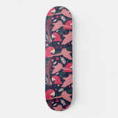 Ara Parrot Rosa Zeichnend tropisches Verlassen Mus Skateboard (Vorderseite)