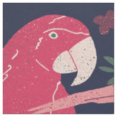 Ara Parrot Rotes Tropenmuster Stoff (Nahaufnahme)