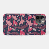 Ara Parrot Tropical Leaf Muster Zeichnend Case-Mate iPhone Hülle (Rückseite (Horizontal))