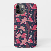 Ara Parrot Tropical Leaf Muster Zeichnend Case-Mate iPhone Hülle (Rückseite)