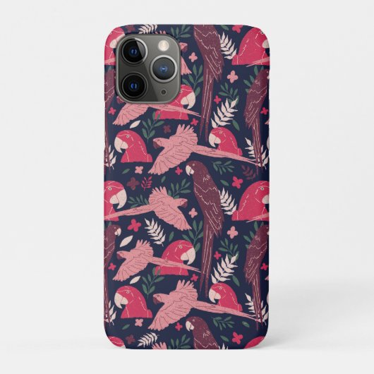 Ara Parrot Tropical Leaf Muster Zeichnend Case-Mate iPhone Hülle (Rückseite)