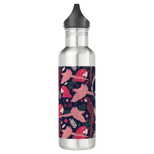 Ara Parrot Tropical Verlass Pattern Monogram Edelstahlflasche (Links)