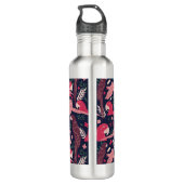 Ara Parrot Tropical Verlass Pattern Monogram Edelstahlflasche (Rückseite)