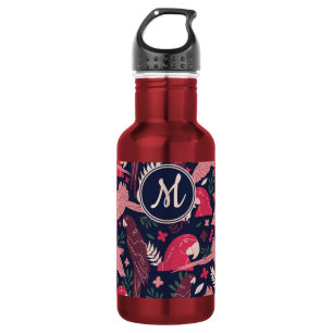 Ara Parrot Tropical Verlass Pattern Monogram Edelstahlflasche
