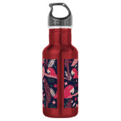Ara Parrot Tropical Verlass Pattern Monogram Edelstahlflasche (Rückseite)