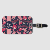 Ara Parrot Tropical Verlass Pattern Monogram Gepäckanhänger (Vorderseite (Horizontal))