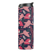 Ara Parrot Tropical Verlass Pattern Monogram Thermosbecher (Nach links gedreht)