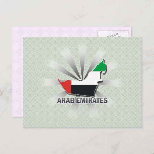 Arab Emirates Flag Map 2.0 Postkarte (Vorne/Hinten)