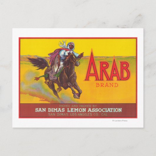 Arab Lemon LabelSan Dimas, CA Postkarte (Vorderseite)