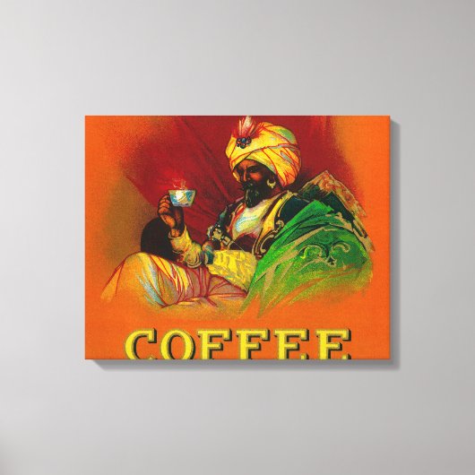 Arab Man Coffee Label Leinwanddruck (Vorderseite)