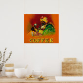Arab Man Coffee Label Poster (Küche)