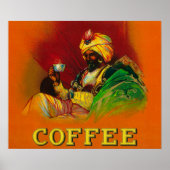 Arab Man Coffee Label Poster (Vorne)
