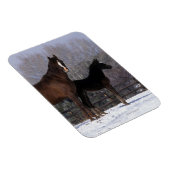 Arab Mare & Foal in Snow Magnet (Rechte Seite)