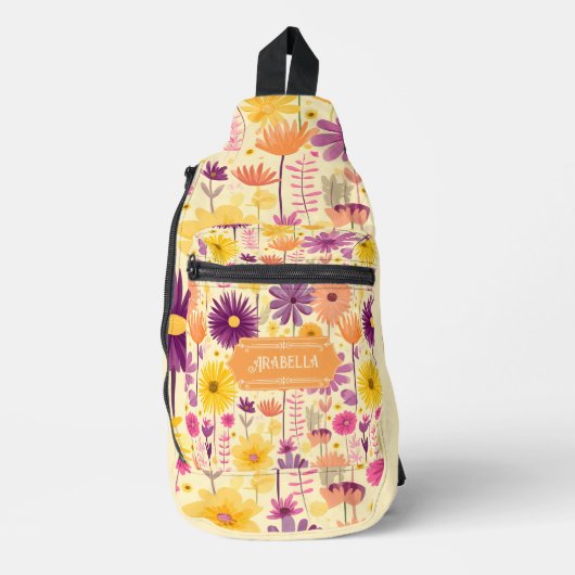 Arabella Cascading Modernes Blumenmuster Crossbody Bag (Vorderseite)