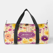 Arabella Cascading Modernes Blumenmuster Duffle Bag (Rückseite)