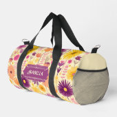 Arabella Cascading Modernes Blumenmuster Duffle Bag (Rechte Ecke)