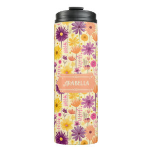 Arabella Cascading Modernes Blumenmuster Thermosbecher