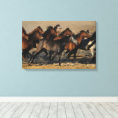 Araber, die in der Wüste laufen Leinwanddruck (Insitu (Holzboden))