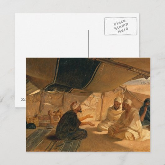 Araber in der Wüste, 1871 Postkarte (Vorne/Hinten)