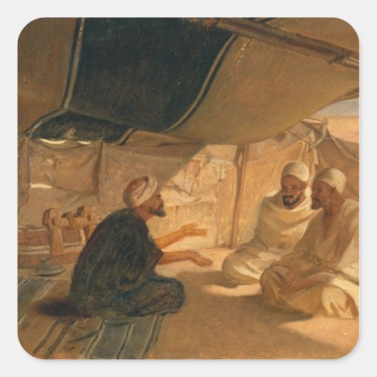 Araber in der Wüste, 1871 Quadratischer Aufkleber (Vorderseite)