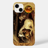 ARABER-TENT MIT HORSE Orange Agate Gem Monogramm Case-Mate iPhone Hülle (Rückseite)