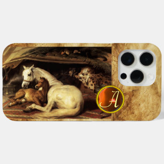 ARABER-TENT MIT HORSE Orange Agate Gem Monogramm iPhone 15 Pro Max Hülle